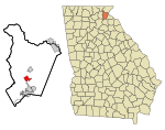 Habersham County Georgia Incorporated and Unincorporated areas Demorest Highlighted